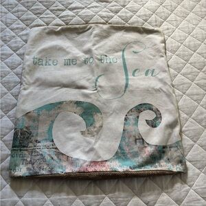 Take Me to the Sea Decorative Pillow Cover EUC